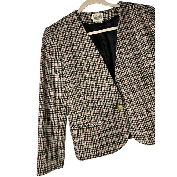 VTG Leslie Fay Wool Blend Plaid Ladies Sophisticated Nostalgic Blazer SZ 6P - Picture 3 of 8